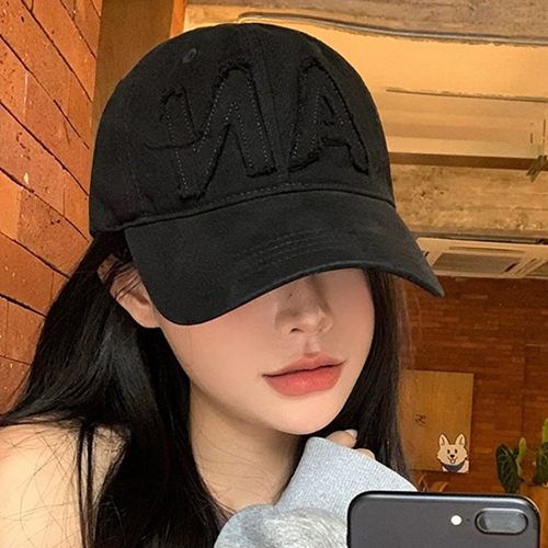 2컬러 심플 베이직 포인트 자수 볼캡 SSH-189
